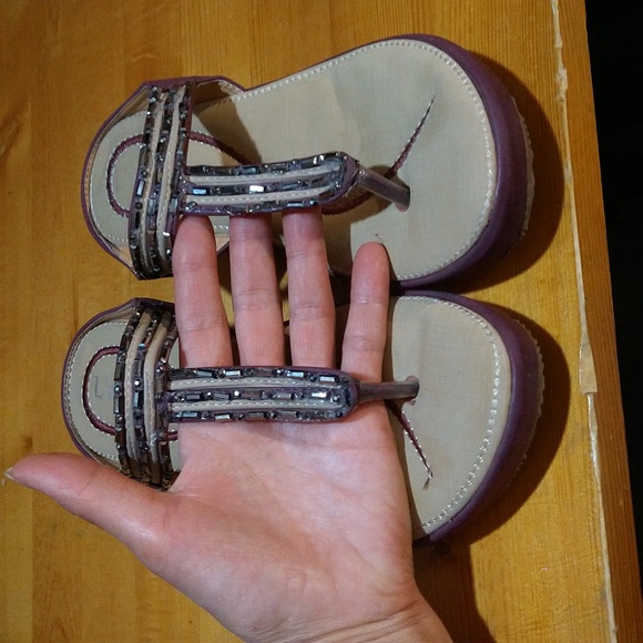 Size 6.5 L'Amour rhinestone wedge sandals - Picture 11 of 16